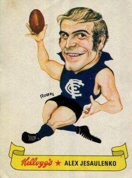 1973 Kellogg's VFL Football Caricatures Stickers #NNO Alex Jesaulenko Front